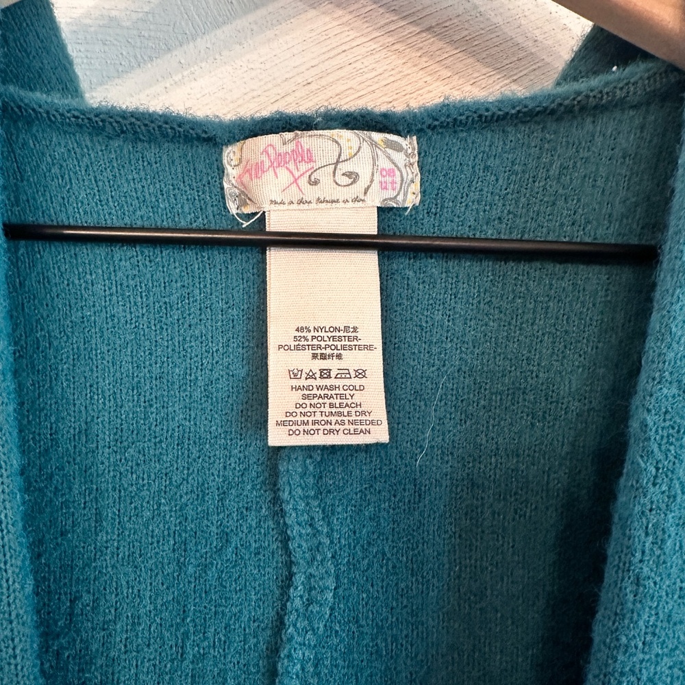 Free People All I Need Cozy Hooded Kimono | Teal | NWOT - Picture 6 of 6